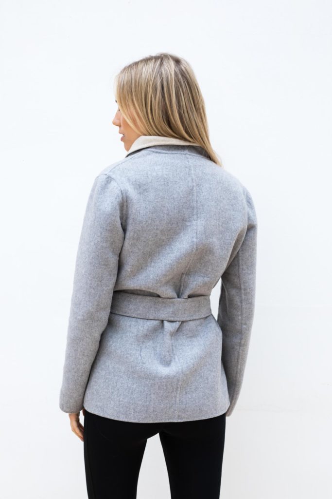 Italian Wool Mix Wrap Belted Short Coat